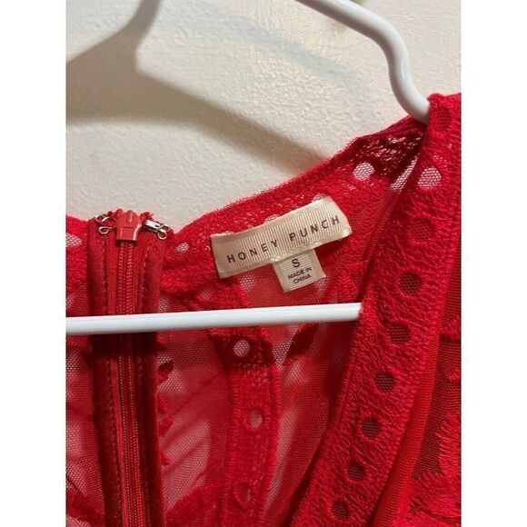 NEW Anthropologie Red Romantic Fairy Boho Coquette Soft Girl Dainty Lace Dress - Picture 8 of 12